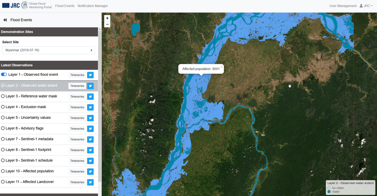 First fully automated, global Flood Monitoring Service for the Copernicus Emergency Management Service