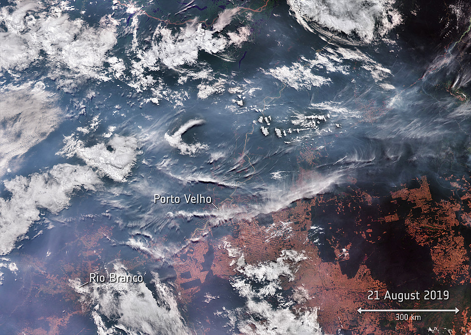 Amazonas wildfires spotted by Sentinel satellites