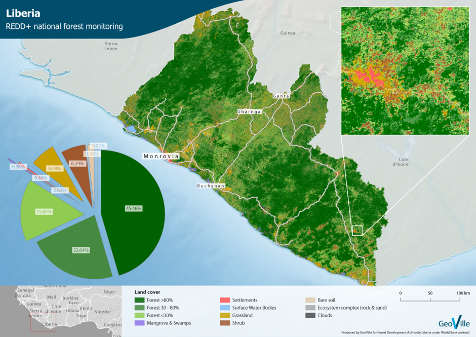 REDD+ Forest and Plantation Mapping in Liberia